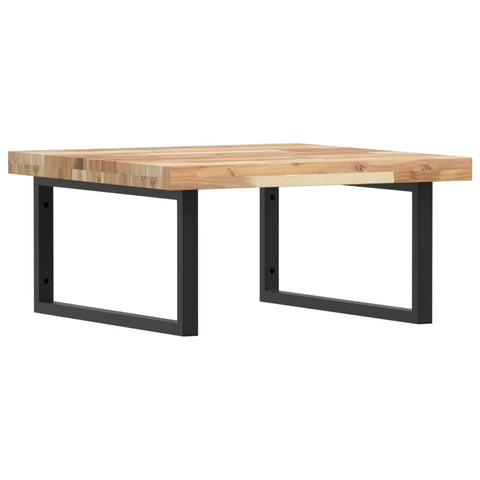 vidaXL Basin Shelf Wall Mounted Steel and Solid Wood Acacia