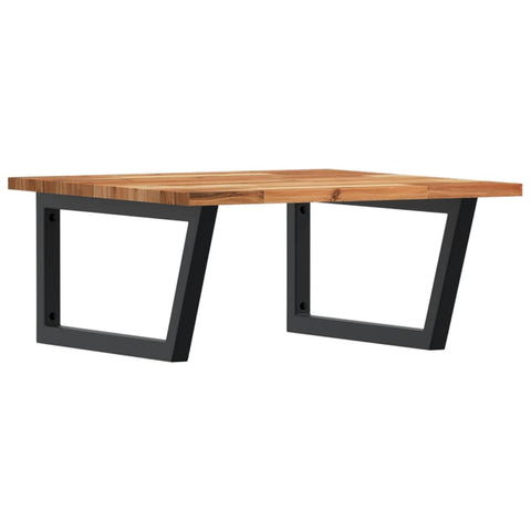 vidaXL Basin Shelf Wall Mounted Steel and Solid Wood Acacia