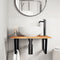vidaXL Basin Shelf Wall Mounted Steel and Solid Wood Acacia