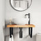 vidaXL Basin Shelf Wall Mounted Steel and Solid Wood Acacia