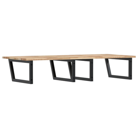 vidaXL Basin Shelf Wall Mounted Steel and Solid Wood Acacia