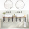 vidaXL Basin Shelf Wall Mounted Steel and Solid Wood Acacia