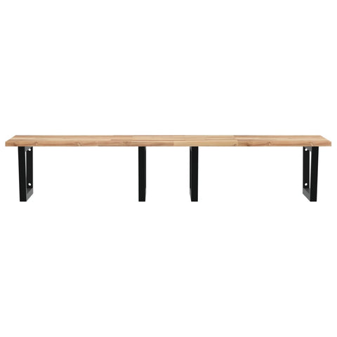 vidaXL Basin Shelf Wall Mounted Steel and Solid Wood Acacia