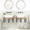 vidaXL Basin Shelf Wall Mounted Steel and Solid Wood Acacia