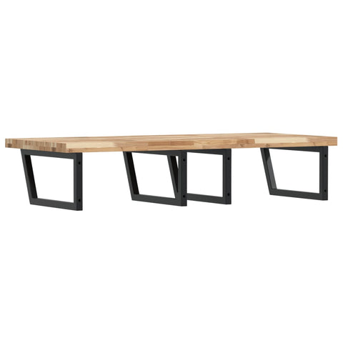 vidaXL Basin Shelf Wall Mounted Steel and Solid Wood Acacia