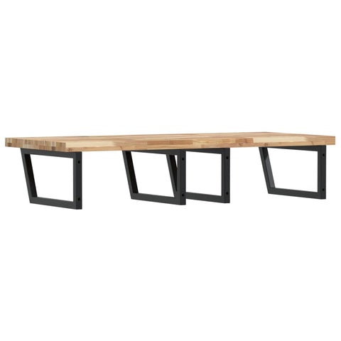 vidaXL Basin Shelf Wall Mounted Steel and Solid Wood Acacia
