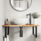 vidaXL Basin Shelf Wall Mounted Steel and Solid Wood Acacia