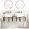 vidaXL Basin Shelf Wall Mounted Steel and Solid Wood Acacia
