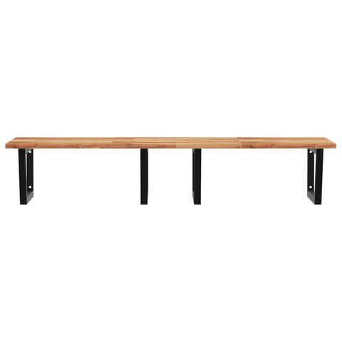 vidaXL Basin Shelf Wall Mounted Steel and Solid Wood Acacia
