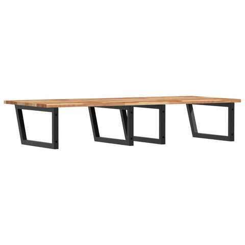 vidaXL Basin Shelf Wall Mounted Steel and Solid Wood Acacia