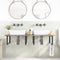 vidaXL Basin Shelf Wall Mounted Steel and Solid Wood Acacia