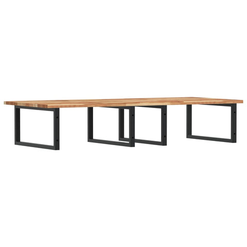 vidaXL Basin Shelf Wall Mounted Steel and Solid Wood Acacia