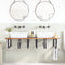 vidaXL Basin Shelf Wall Mounted Steel and Solid Wood Acacia