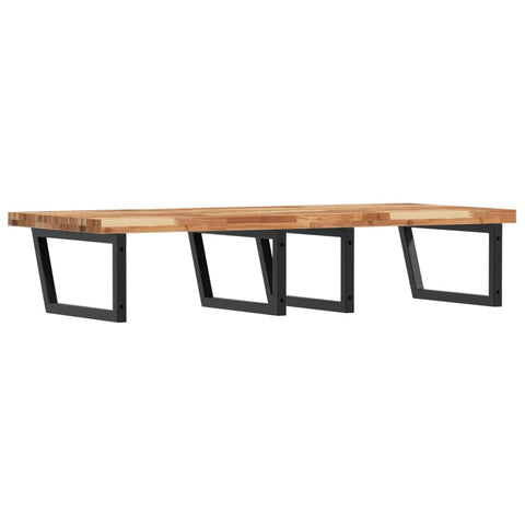 vidaXL Basin Shelf Wall Mounted Steel and Solid Wood Acacia