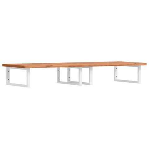 vidaXL Basin Shelf Wall Mounted Steel and Solid Wood Beech
