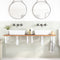 vidaXL Basin Shelf Wall Mounted Steel and Solid Wood Beech