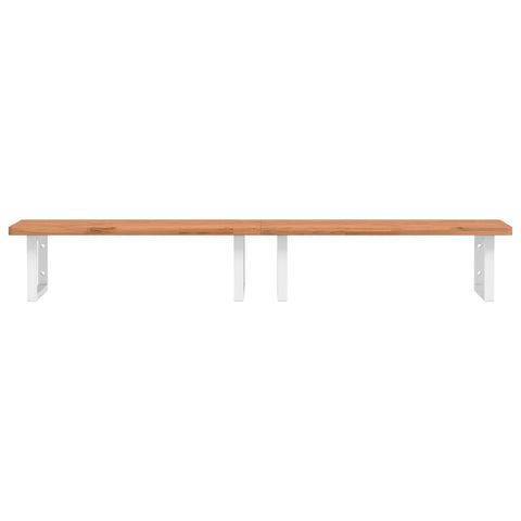 vidaXL Basin Shelf Wall Mounted Steel and Solid Wood Beech