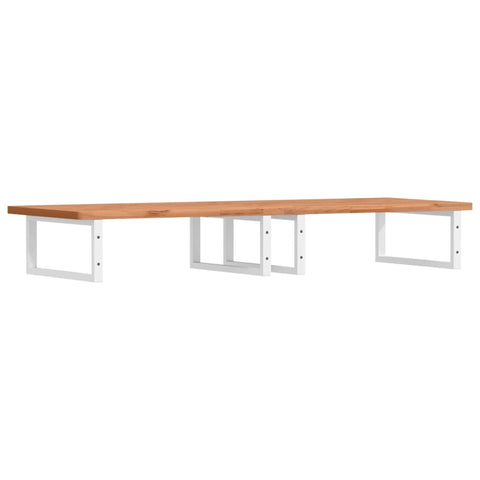 vidaXL Basin Shelf Wall Mounted Steel and Solid Wood Beech