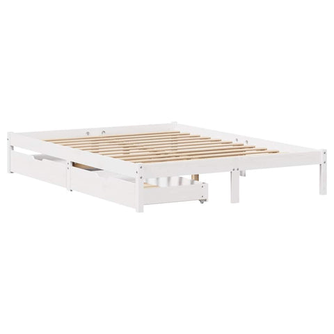 vidaXL Bed Frame without Mattress White 120x190 cm Small Double Solid Wood Pine