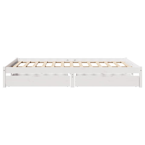 vidaXL Bed Frame without Mattress White 120x190 cm Small Double Solid Wood Pine
