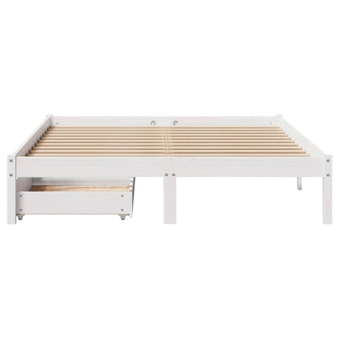 vidaXL Bed Frame without Mattress White 140x190 cm Solid Wood Pine