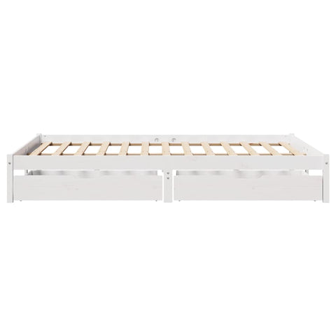 vidaXL Bed Frame without Mattress White 140x190 cm Solid Wood Pine