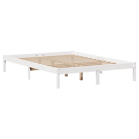 vidaXL Bed Frame without Mattress White 140x190 cm Solid Wood Pine