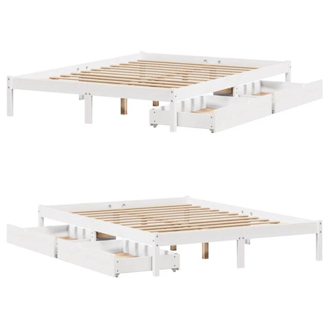 vidaXL Bed Frame without Mattress White 140x190 cm Solid Wood Pine