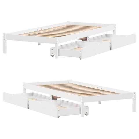 vidaXL Bed Frame without Mattress White 90x200 cm Solid Wood Pine