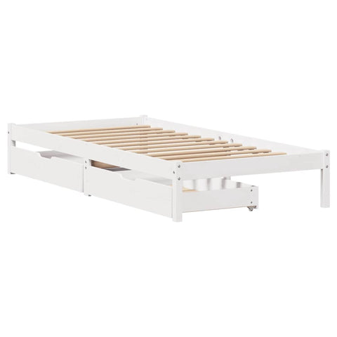vidaXL Bed Frame without Mattress White 100x200 cm Solid Wood Pine