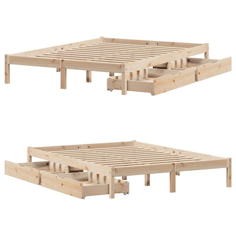 vidaXL Bed Frame without Mattress 140x200 cm Solid Wood Pine