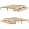 vidaXL Bed Frame without Mattress 150x200 cm King Size Solid Wood Pine