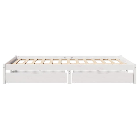 vidaXL Bed Frame without Mattress White 150x200 cm King Size Solid Wood Pine