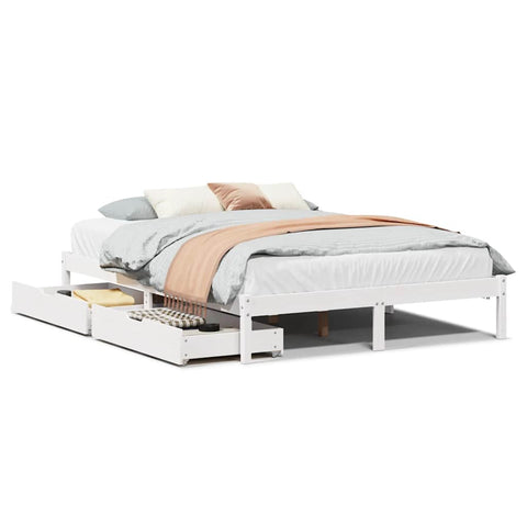 vidaXL Bed Frame without Mattress White 160x200 cm Solid Wood Pine