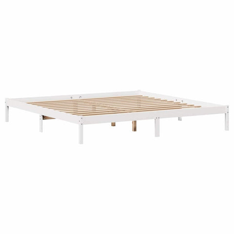 vidaXL Bed Frame without Mattress White 180x200 cm Super King Solid Wood Pine