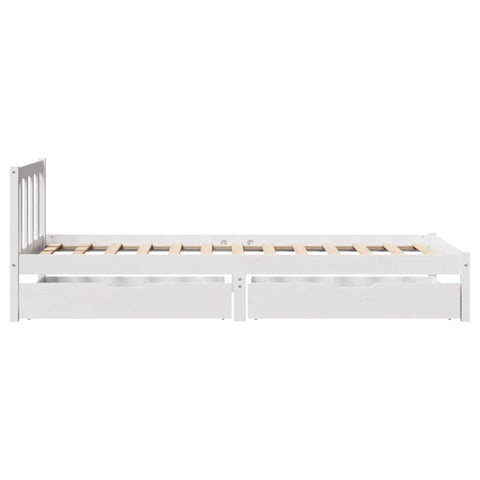 vidaXL Bed Frame without Mattress White 75x190 cm Small Single Solid Wood Pine