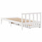 vidaXL Bed Frame without Mattress White 75x190 cm Small Single Solid Wood Pine