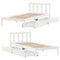 vidaXL Bed Frame without Mattress White 75x190 cm Small Single Solid Wood Pine