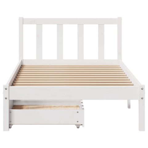 vidaXL Bed Frame without Mattress White 90x190 cm Single Solid Wood Pine
