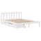 vidaXL Bed Frame without Mattress White 135x190 cm Double Solid Wood Pine