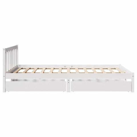 vidaXL Bed Frame without Mattress White 135x190 cm Double Solid Wood Pine