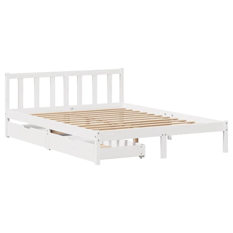 vidaXL Bed Frame without Mattress White 140x190 cm Solid Wood Pine
