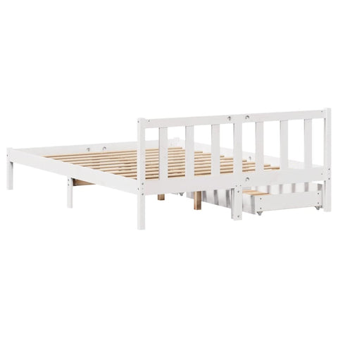 vidaXL Bed Frame without Mattress White 140x190 cm Solid Wood Pine