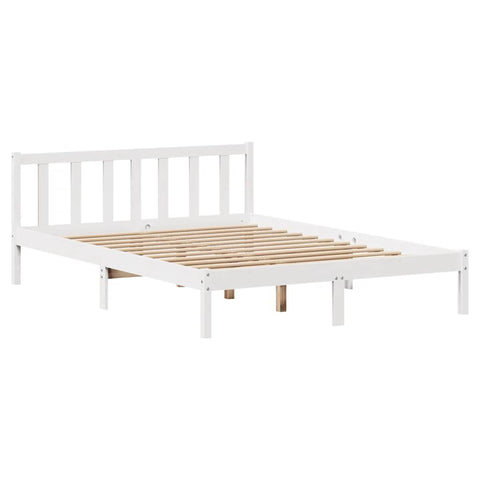 vidaXL Bed Frame without Mattress White 140x190 cm Solid Wood Pine