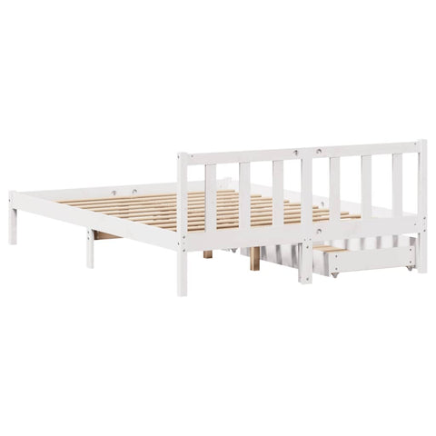 vidaXL Bed Frame without Mattress White 120x200 cm Solid Wood Pine