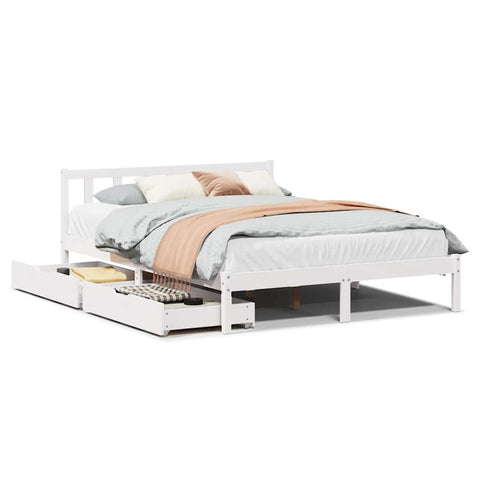 vidaXL Bed Frame without Mattress White 160x200 cm Solid Wood Pine