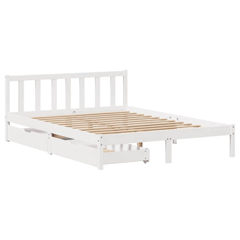 vidaXL Bed Frame without Mattress White 160x200 cm Solid Wood Pine