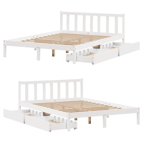 vidaXL Bed Frame without Mattress White 160x200 cm Solid Wood Pine