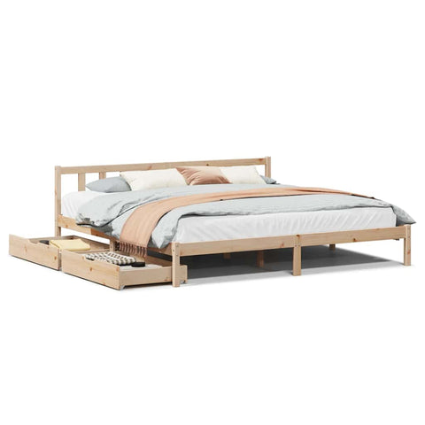 vidaXL Bed Frame without Mattress 180x200 cm Super King Solid Wood Pine