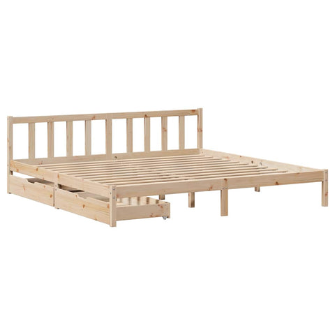 vidaXL Bed Frame without Mattress 180x200 cm Super King Solid Wood Pine